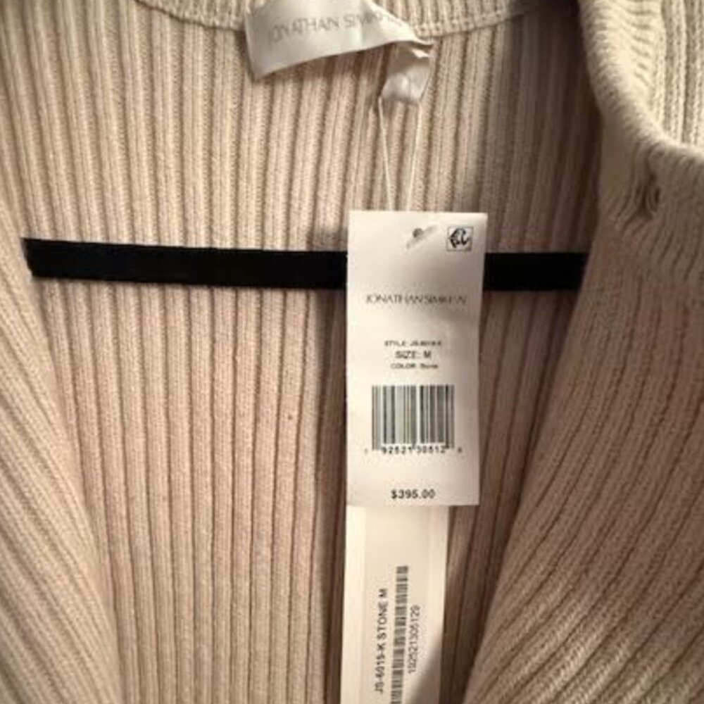 SIMKHAI, Andi Knit Peplum Jacket, Size M, Stone, NWT - Picture 3 of 6